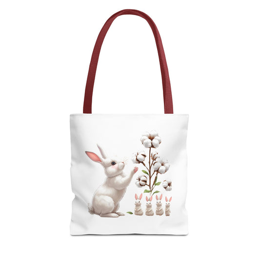Cute Bunny Tote Bag for Spring, Easter Bag, Eco-Friendly Tote, Gardening Gift, Animal Lover Bag