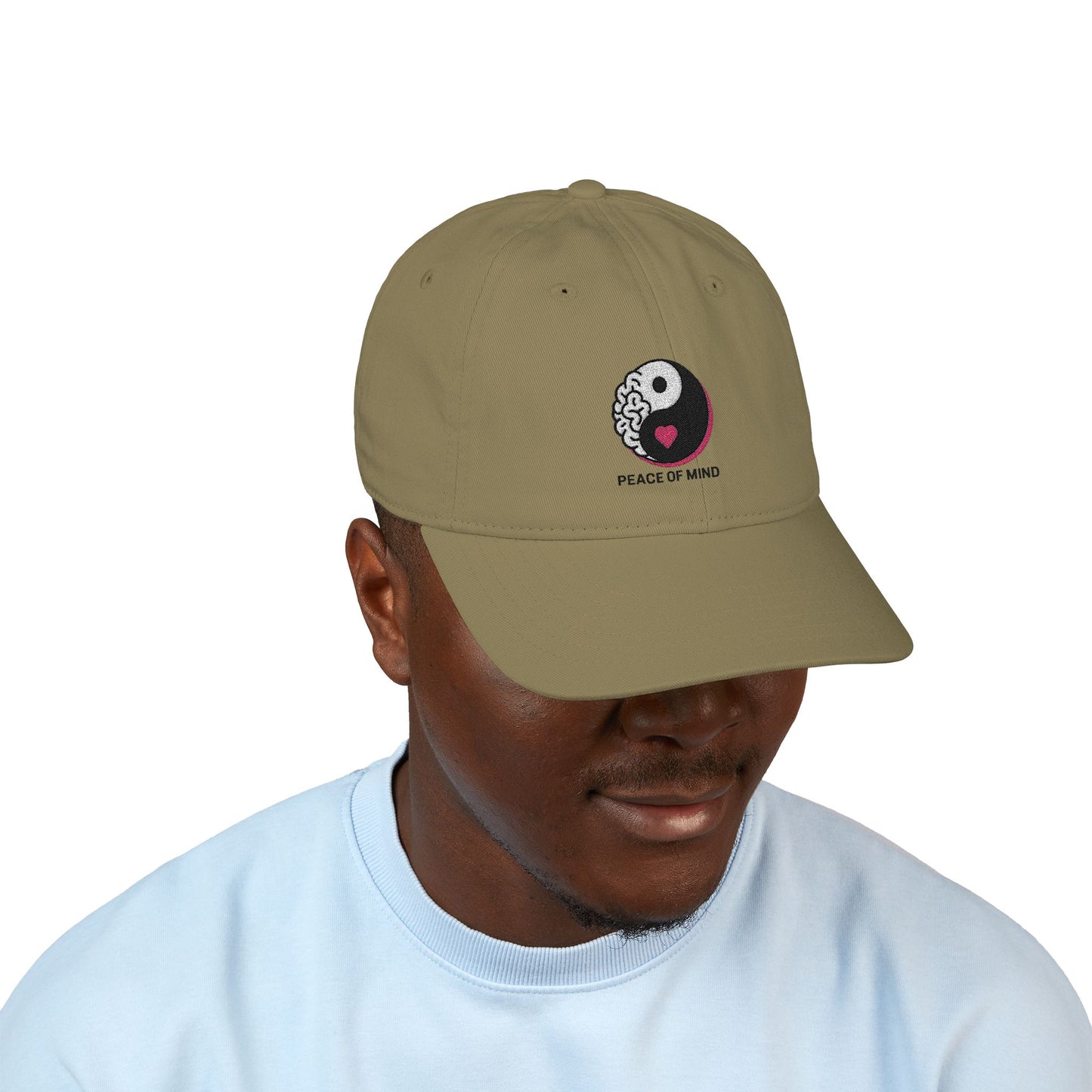 Organic Baseball Cap with Peace of Mind Embroidery, Eco-Friendly Hat, Casual Summer Accessory, Gift for Mindfulness Enthusiasts, [...]