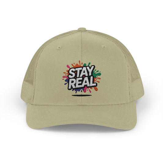 Stay Real Snapback Trucker Cap | Trendy Hat for Everyday Wear, Gift for Friends, Outdoor Activities, Summer Style, Fashion Accessory