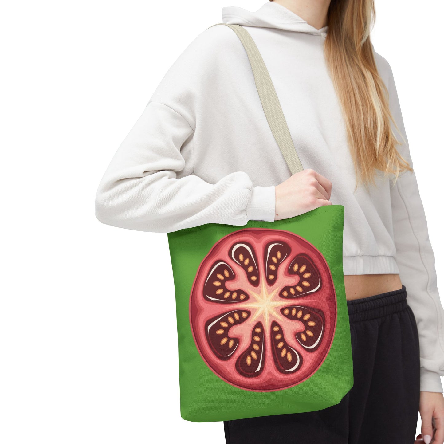 Vibrant Tomato Pattern Tote Bag - Grocery Bag, Reusable Shopping Bag, Eco-Friendly Tote, Farmhouse Decor, Gift for Gardeners