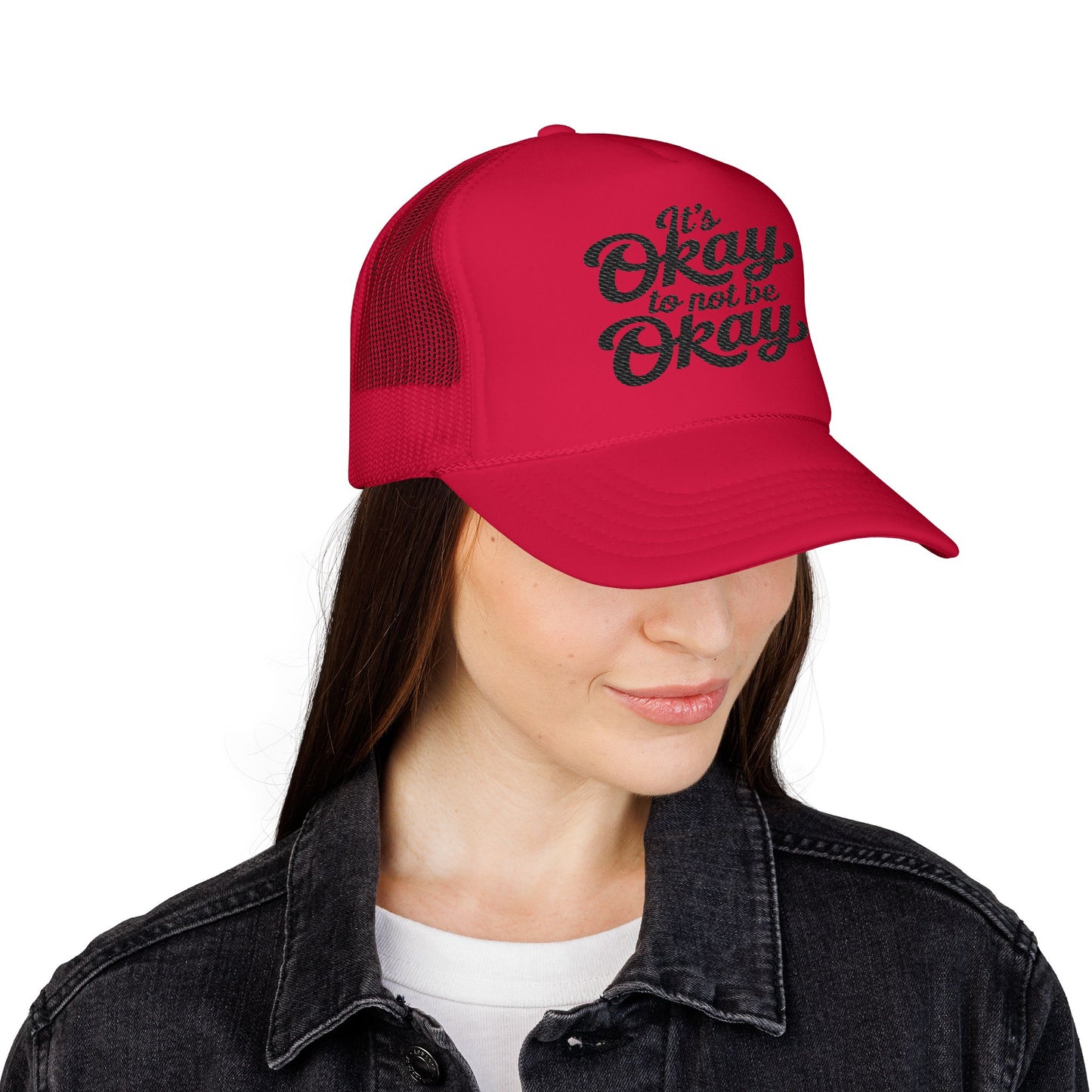Embroidered Foam Trucker Hat - "It's Okay to Not Be Okay" | Casual Style Cap for Self-Care, Gift for Mental Health Awareness, Trendy [...]
