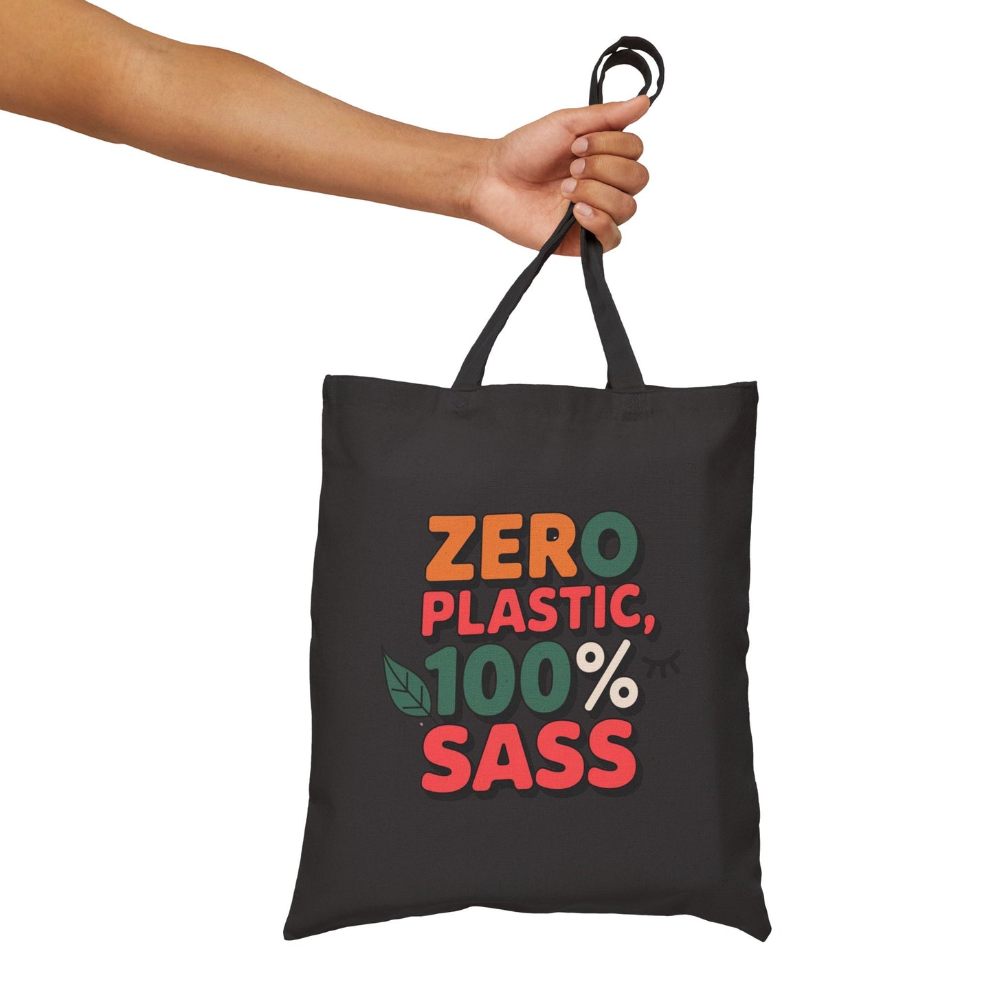Sassy Eco-Friendly Cotton Canvas Tote Bag, Reusable Grocery Bag, Sustainable Shopping Tote, Gift for Eco-Conscious Friends, Fun Everyday Bag