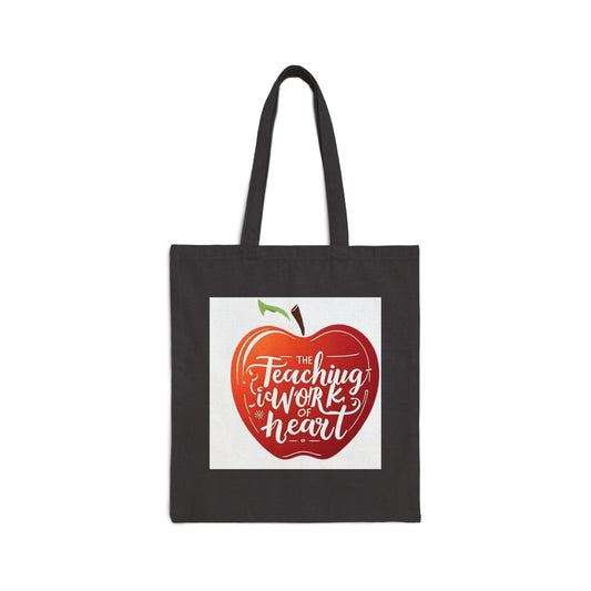 Teaching Heart Cotton Canvas Tote Bag - Perfect Gift for Educators