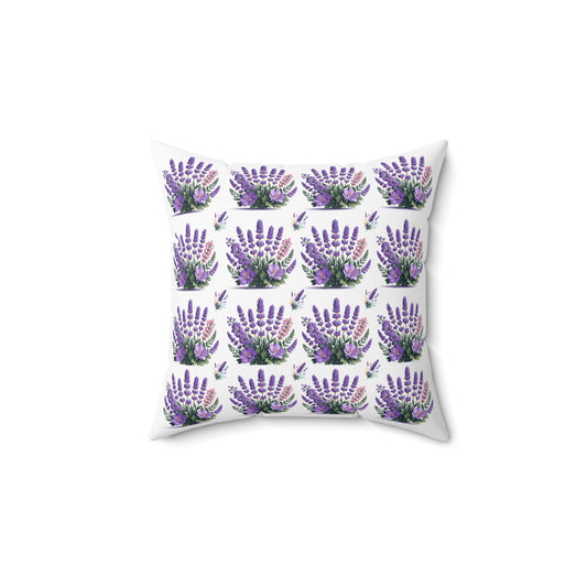 Lavender Floral Square Pillow - Cozy Home Decor Accent