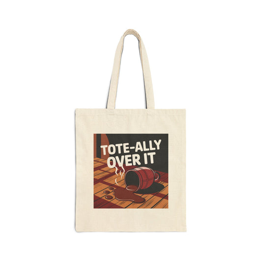 Funny Cotton Canvas Tote Bag - Tote-ally Over It - Eco-friendly, Shopping, Beach, Gift