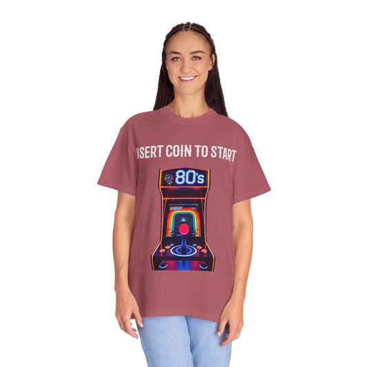 Retro Arcade 80s T-Shirt, Vintage Gaming Apparel, Unisex Graphic Tee, Nostalgic Gift for Gamers, Perfect for Retro Parties