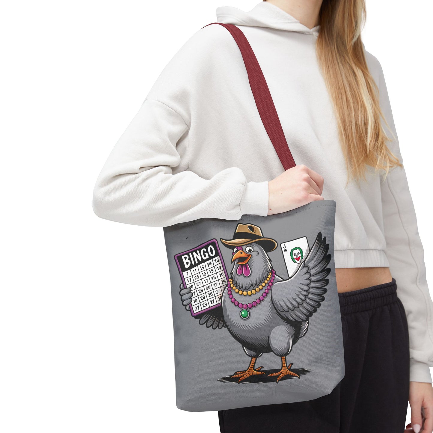 Bingo Pigeon Tote Bag | Fun Game Night Accessory, Beach Bag, Casual Everyday Bag, Gift for Gamers, Quirky Animal Tote