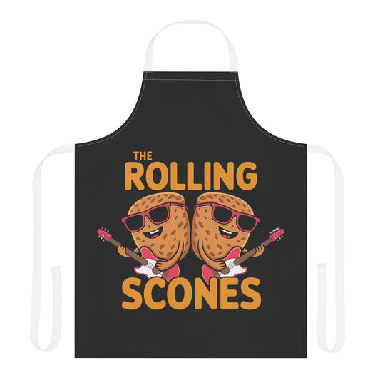 Fun Baking Apron - The Rolling Scones Design with 5-Color Straps