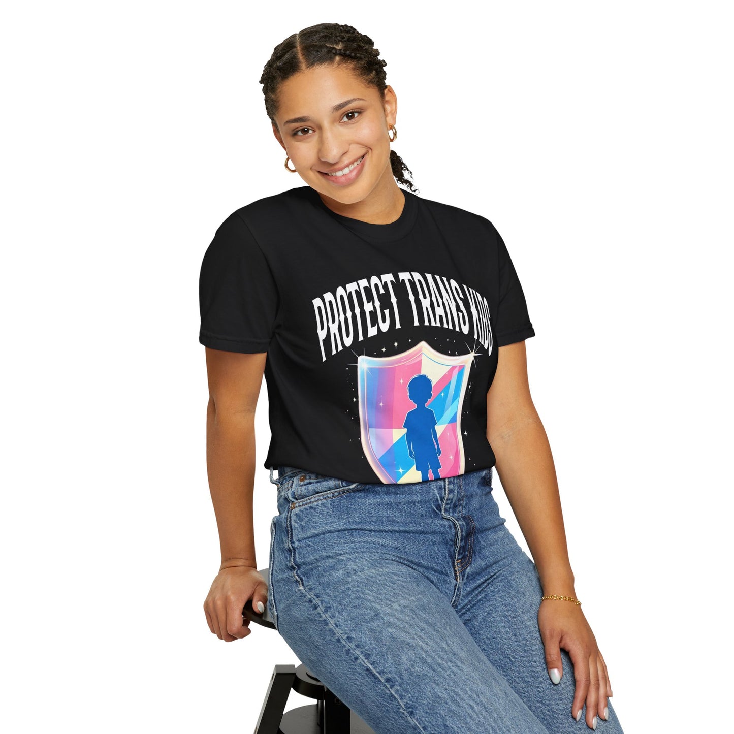 Protect Trans Kids Garment-Dyed T-shirt, Unisex Graphic Tee for Pride, Equality Advocacy Shirt, LGBTQ+ Support, Gift for Allies