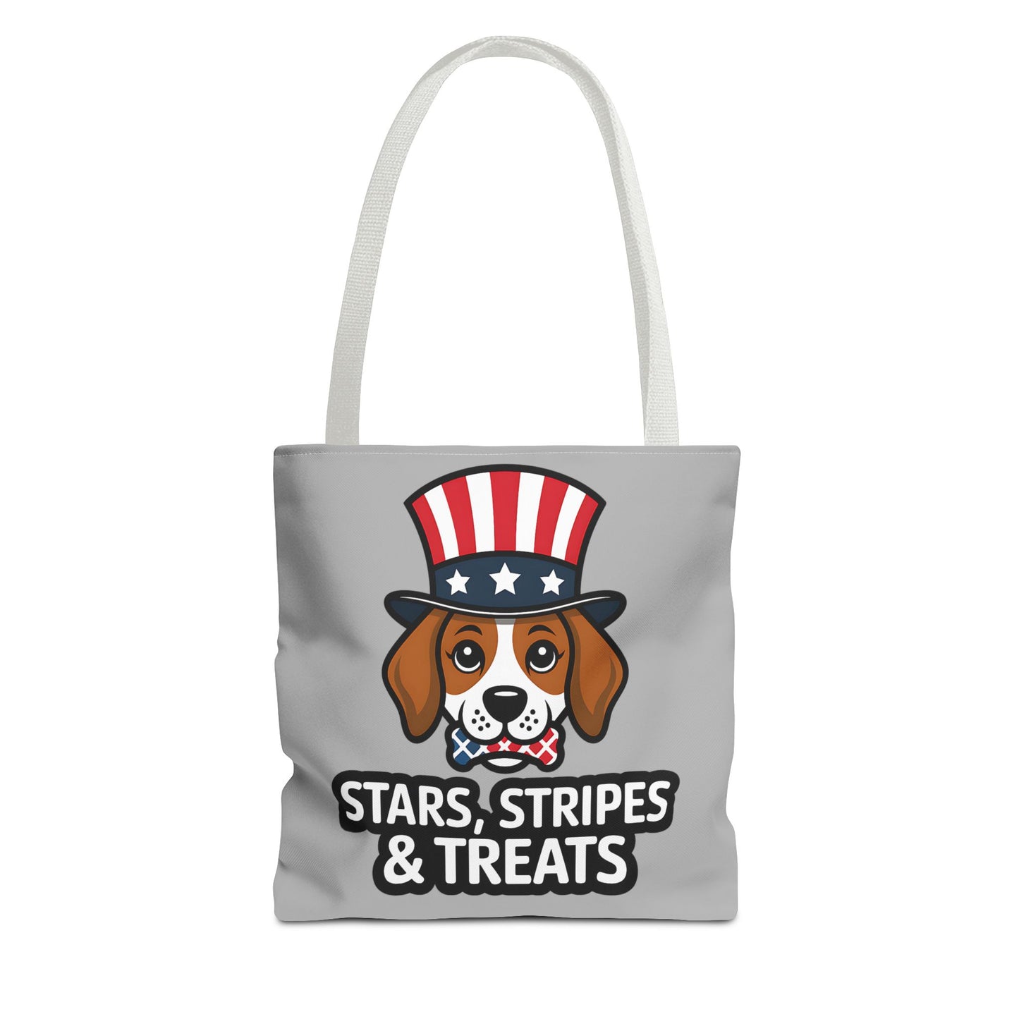 Patriotic Dog Tote Bag - Stars, Stripes & Treats - Cute Pet Lover Gift, Summer Fair, Dog Lovers, July 4th, Everyday Use