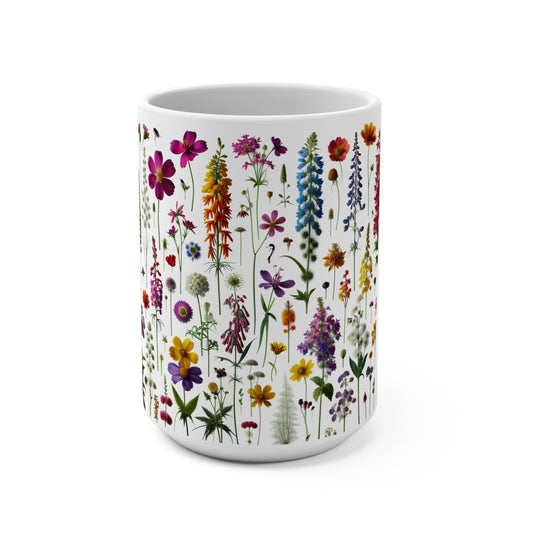 Colorful Floral 15oz Mug - Perfect Gift for Nature Lovers