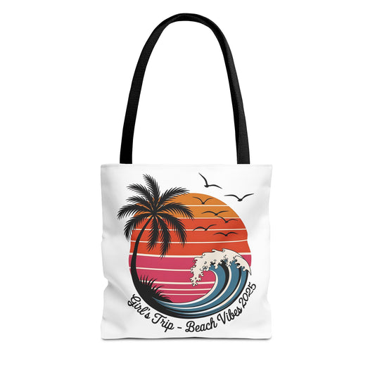 Girls' Trip Beach Vibes Tote Bag - Summer Travel, Vacation Accessory, Eco-Friendly Bag, Beach Day Essentials, Stylish Carryall