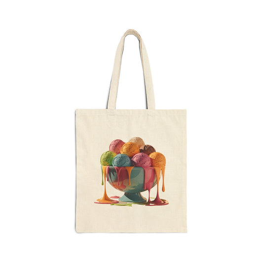 Colorful Ice Cream Tote Bag, Eco-Friendly Shopping Bag, Summer Gift, Beach Bag, Unique Grocery Tote, Fun Picnic Accessory