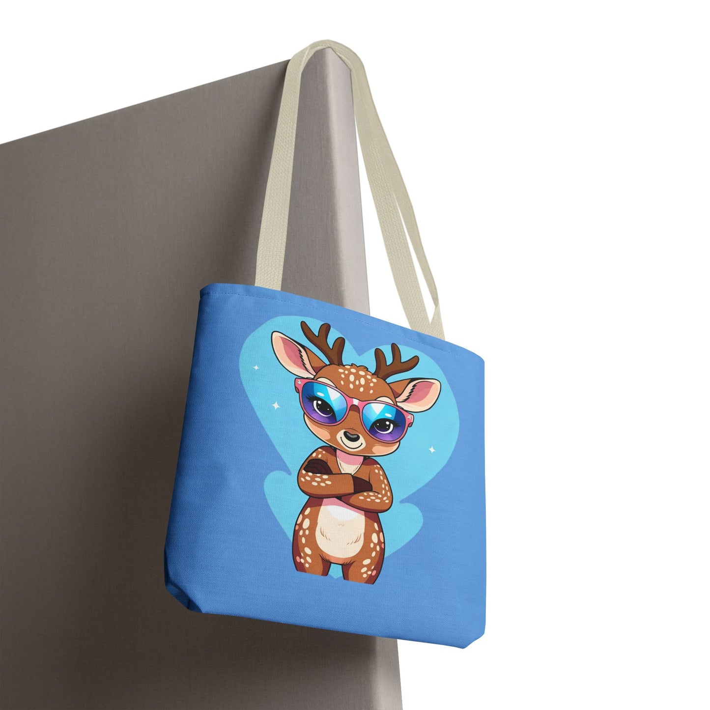 Whimsical Deer Tote Bag, Cute Animal Bag, Eco-Friendly Shopper, Adventurer Gift, Kids Bag, Animal Lover Gift, Cartoon Design