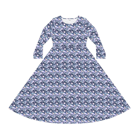 Whimsical Women's Long Sleeve Dance Dress - Perfect for Celebrations & Dance Events