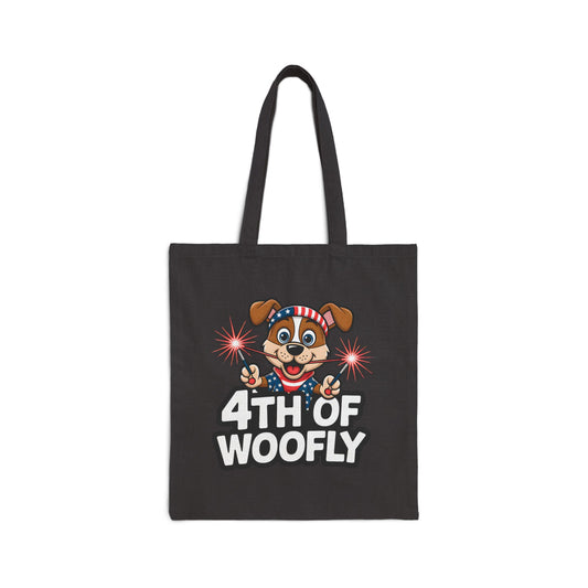 Patriotic Dog-Themed Cotton Canvas Tote Bag, 4th of July Shopping Bag, Cute Pet Lover Gift, Summer Totes, Eco-Friendly Bags