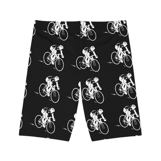 Women's Cycling Bike Shorts - Stylish Black with Bicycle Print