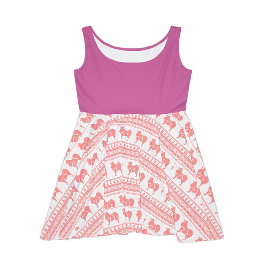 Chic Women's Skater Dress with Floral Pattern - Perfect for Summer Outings and Celebrations