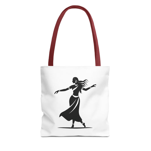 Elegant Dance Tote Bag, Black and White Art, Boho Style Bag, Gift for Dancers, Eco-Friendly Shopping Bag, Stylish Travel Accessory