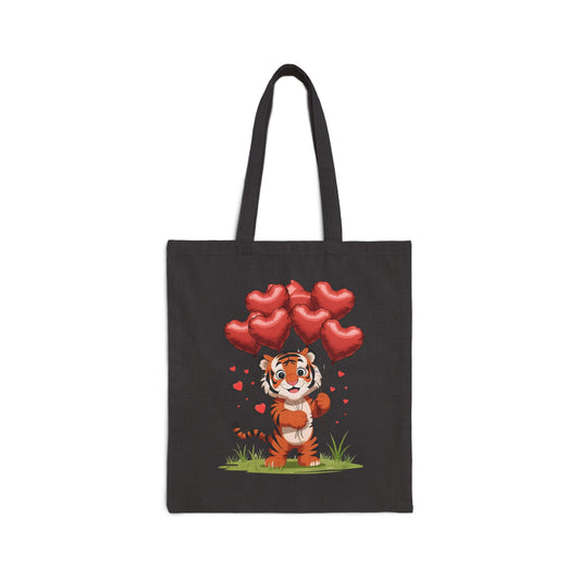 Cute Tiger Love Tote Bag | Perfect for Valentine's Day, Shopping, Gifts, Beach, Eco-Friendly