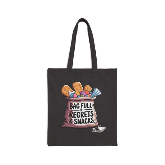 Funny Cotton Canvas Tote Bag, Unique Gift for Snack Lovers, Reusable Grocery Bag, Stylish Market Tote, Perfect for Parties & Travel