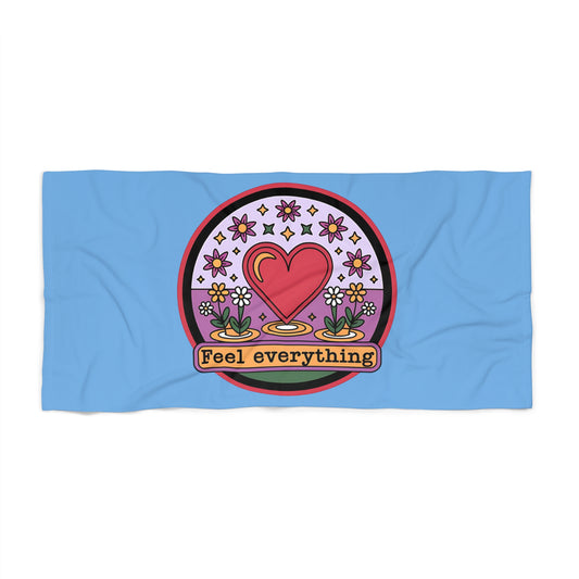 Vibrant Beach Towel - Feel Everything Design, Summer Essentials, Pool Day, Vacation Gear, Gift for Beach Lovers