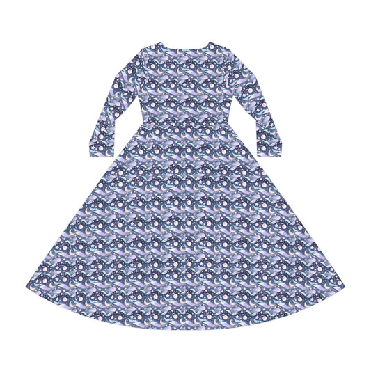 Whimsical Women's Long Sleeve Dance Dress - Perfect for Celebrations & Dance Events