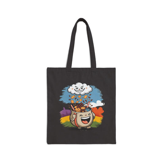 Cheerful Cotton Canvas Tote Bag, Reusable Shopping Bag, Eco-Friendly Gift Bag, Summer Fun Accessory, Festival Tote