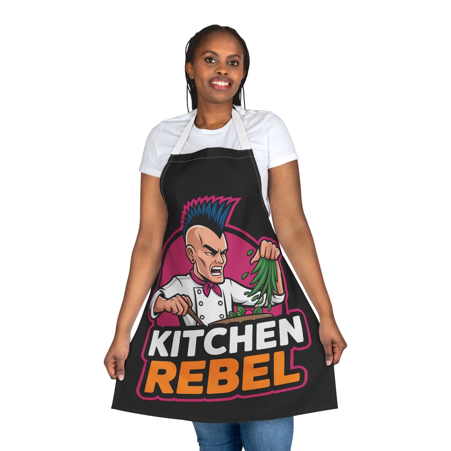 Kitchen Rebel Apron with 5-Color Straps - Funny Chef Gift for Cooking Enthusiasts