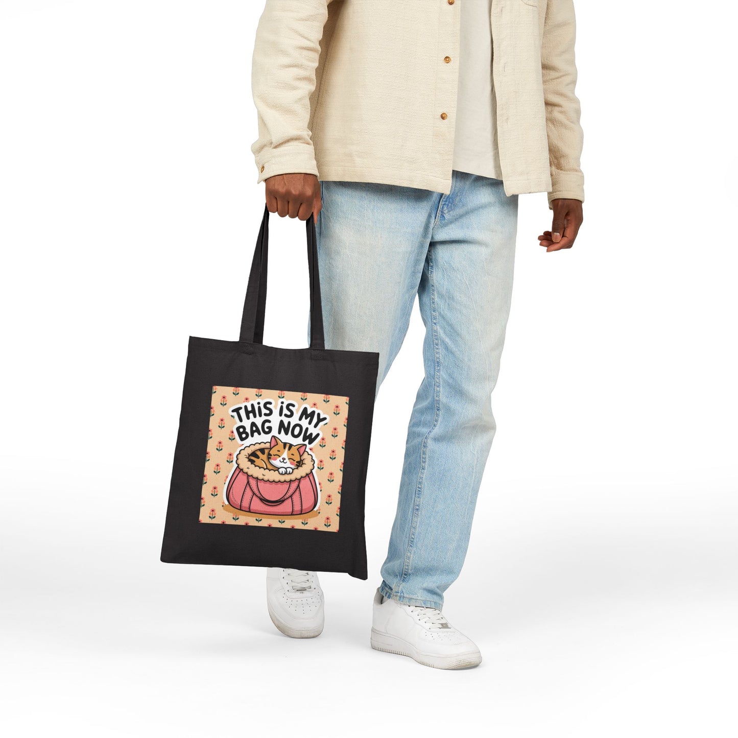 Cute Cat Tote Bag, Pet Lover Gift, Eco-Friendly Shopping Bag, Casual Everyday Use, Funny Gift for Cat Owners