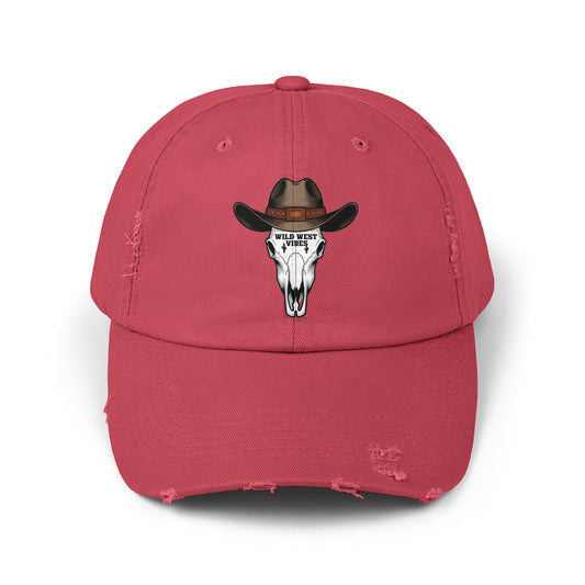 Wild West Distressed Cap, Unisex Cowboy Hat, Vintage Baseball Cap, Western Clothing, Perfect for Festivals, Gifts for Adventurers