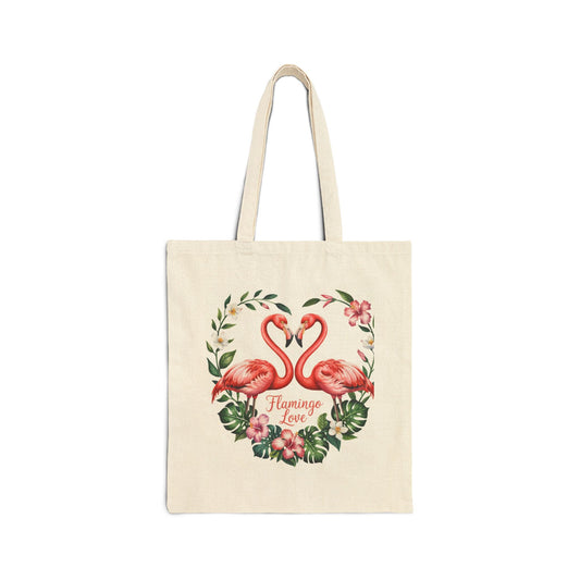 Tote Bag with Romantic Flamingo Design - Perfect for Beach Trips, Weddings, Reusable Shopping, Gift Ideas, Floral Lover