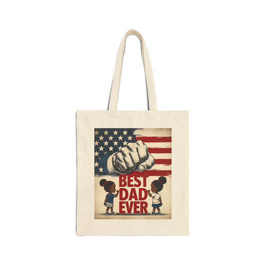 Best Dad Ever Cotton Canvas Tote Bag | Perfect for Father's Day, Dad Gift, Eco-Friendly Shopping, Family Outings, Everyday Use