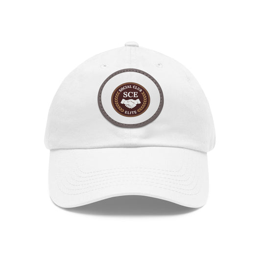 Custom Round Leather Patch Dad Hat for Casual Style