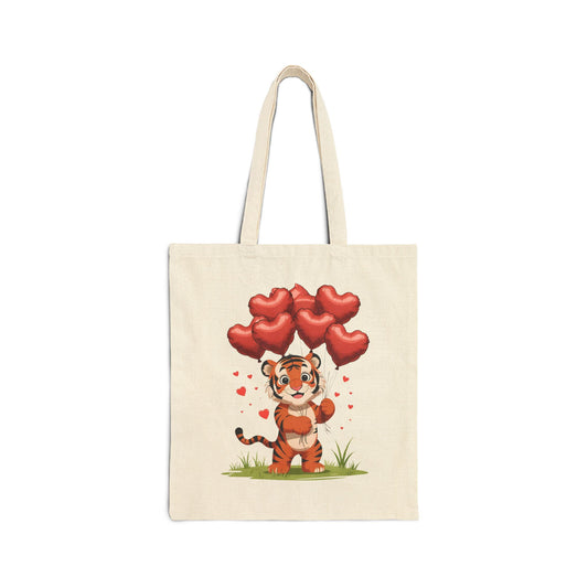 Cute Tiger Love Tote Bag | Perfect for Valentine's Day, Shopping, Gifts, Beach, Eco-Friendly