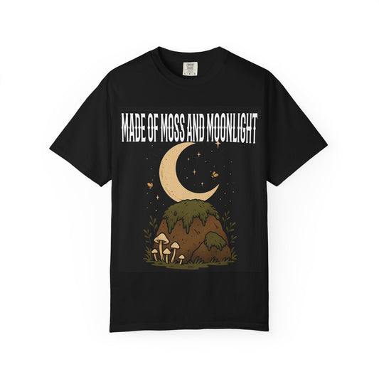 Made of Moss and Moonlight Unisex T-shirt | Cozy Nature Vibe Shirt for Eco Lovers, Perfect for Camping, Gifts, Chill Days, Earth Day