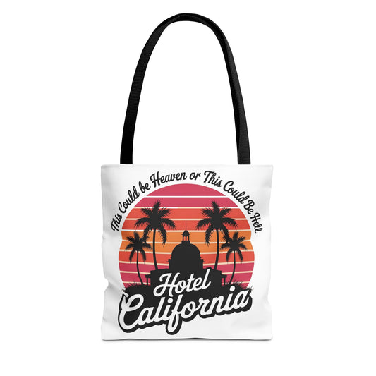 Tote Bag with Retro California Vibe | Beach Bag, Travel Tote, Gift for Music Lovers, Stylish Shopper, Home Decor