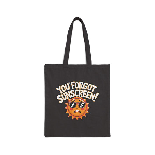 Funny Sunscreen Reminder Tote Bag, Eco-Friendly Shopping Bag, Summer Essential, Beach Bag, Gift for Sun Lovers