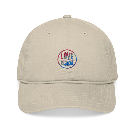 Love is Racial Organic Baseball Cap, Eco-Friendly Hat, Adjustable Cap, Gift for Nature Lovers, Trendy Summer Accessory