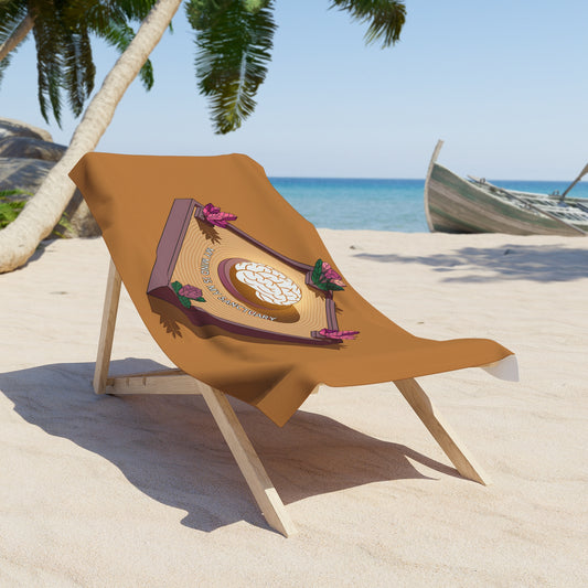Brainy Beach Towel - Relax by the Shore, Fun Gift for Students, Unique Poolside Accessory, Summer Vibe Must-Have, Nautical Decor