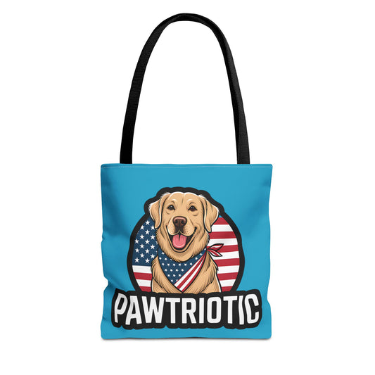 Pawtrotic Tote Bag, Dog Lover's Accessory, Patriotic Dog Tote, Animal Appreciation Gift, Fourth of July Celebration