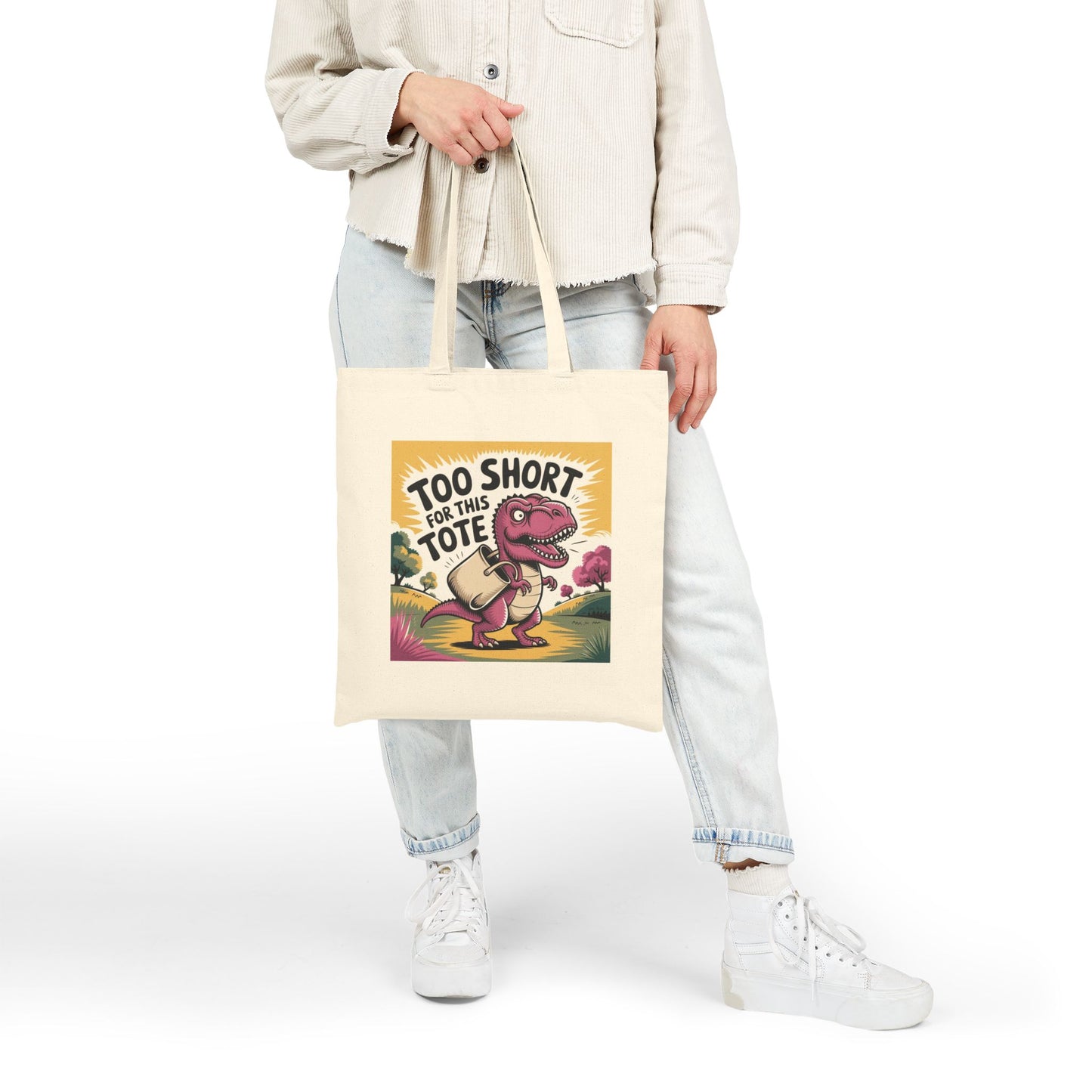 Funny Dinosaur Tote Bag, Reusable Shopping Bag, Gift for Dinosaurs Lovers, Eco-Friendly Tote, Cute Canvas Bag