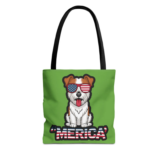 Patriotic Dog Tote Bag - Perfect for Dog Lovers, Fourth of July, Beach Trips, and Everyday Use, Cute Pet Lover Gift, AOP Design