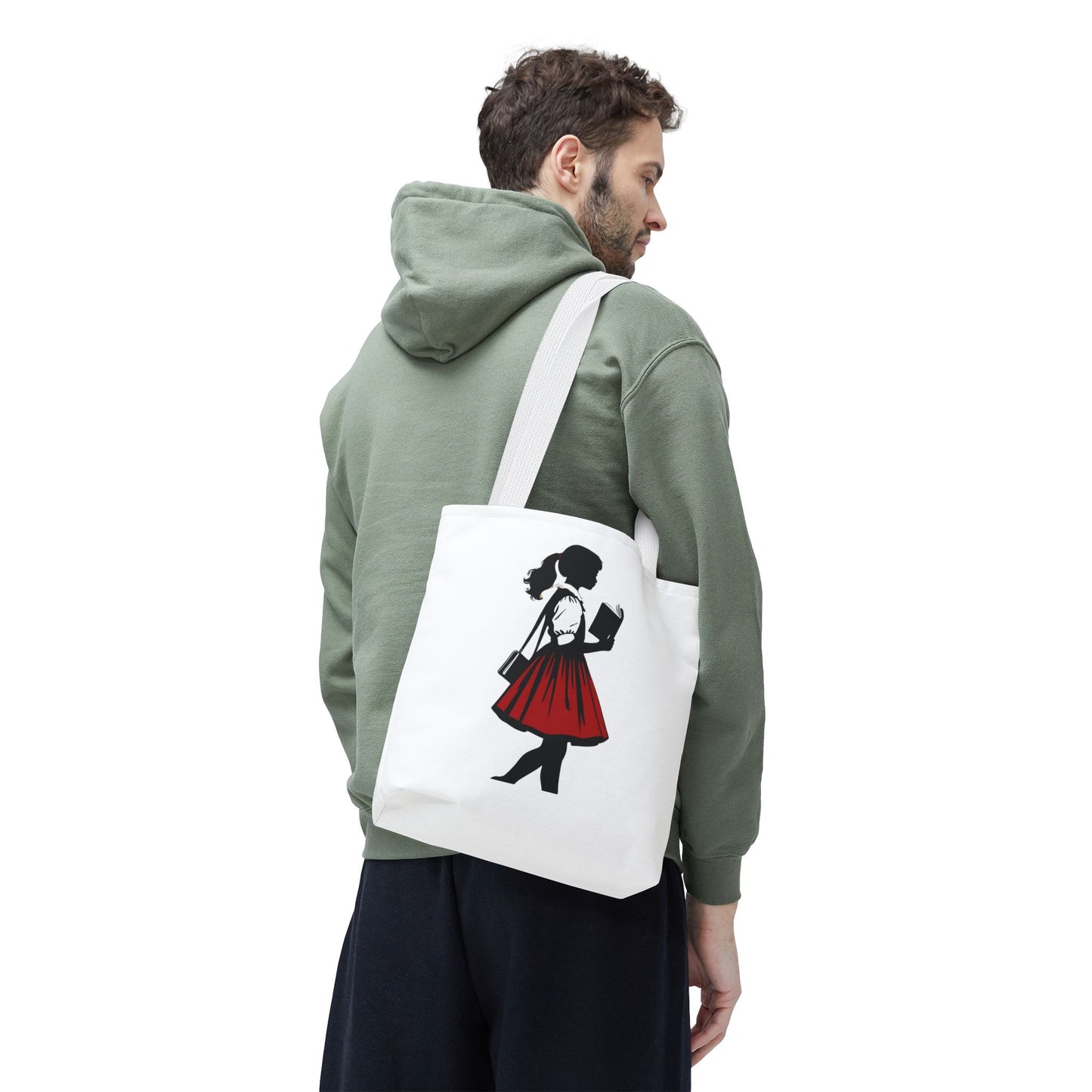 Chic Literary Tote Bag, Stylish Book Tote, Girly Eco-Friendly Bag, Feminine Reusable Shopper, Perfect Gift for Book Lovers