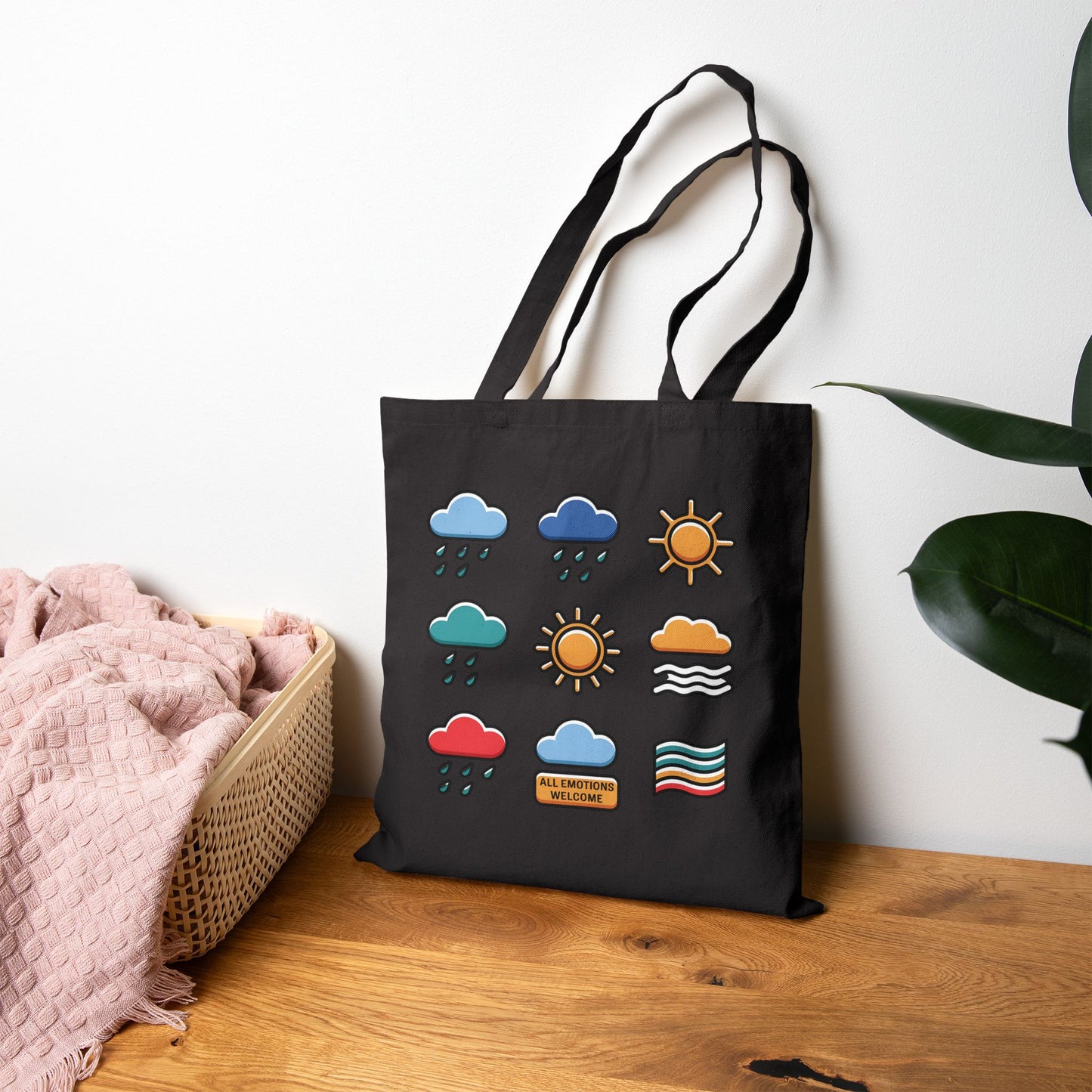 Sunny Days Cotton Canvas Tote Bag, Eco-Friendly Shopping Bag, Beach Day Tote, Weather Vibes Bag, Gift for Nature Lovers