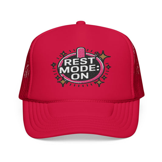Rest Mode On Trucker Hat, Funny Foam Hat, Relaxation Gift, Casual Headwear, Summer Style