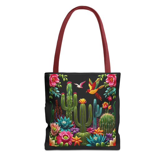 Vibrant Cactus Tote Bag, Eco-Friendly Shopping Bag, Floral Market Tote, Boho Gift, Summer Style, Beach Essentials