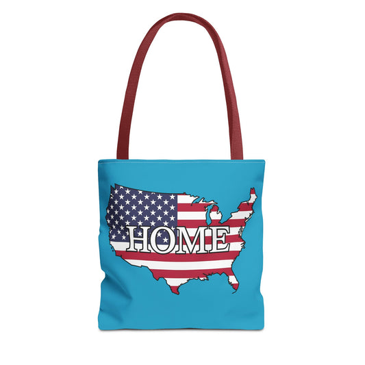 Patriotic Tote Bag, USA Map Home Bag, American Pride Reusable Shopping Bag, Gifts for Homebody, Fourth of July Essentials