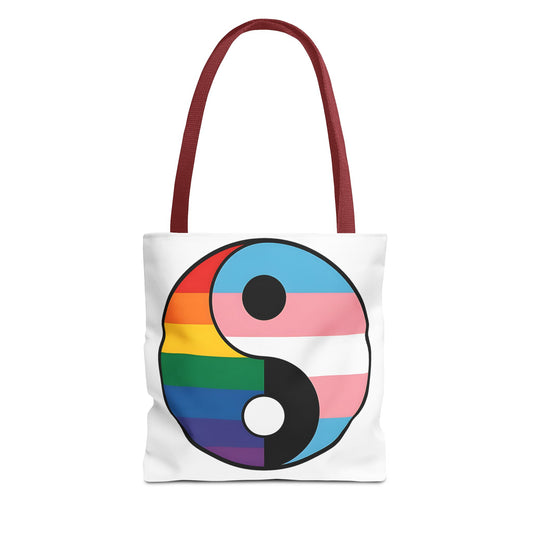 Yin Yang Pride Tote Bag - Colorful LGBTQ+ Symbol for Everyday Use