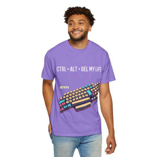 Humorous Tech T-Shirt - CTRL + ALT + DEL My Life, Geeky Gift, Casual Wear, Gamer Shirt, Unisex Tee